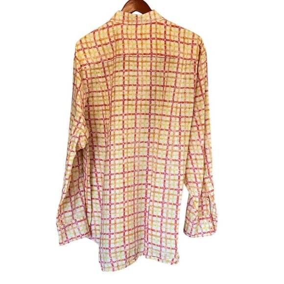 Tommy Bahama Long Sleeve White Red Yellow Button Down Shirt Linen Men's XL - Picture 2 of 6